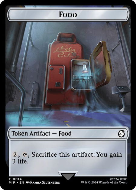 Food (0014) // Soldier (0010) Double-Sided Token - Universes Beyond: Fallout Magic: The Gathering trading card