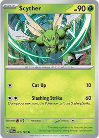 Scyther - SV05: Temporal Forces (TEF) #001/162 - Common Pokémon Trading Card