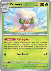 Whimsicott - SV05: Temporal Forces (TEF) #015/162 - Rare Pokémon Trading Card