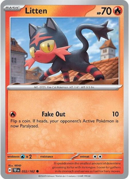 Litten - 032/162 - SV05: Temporal Forces Pokémon trading card