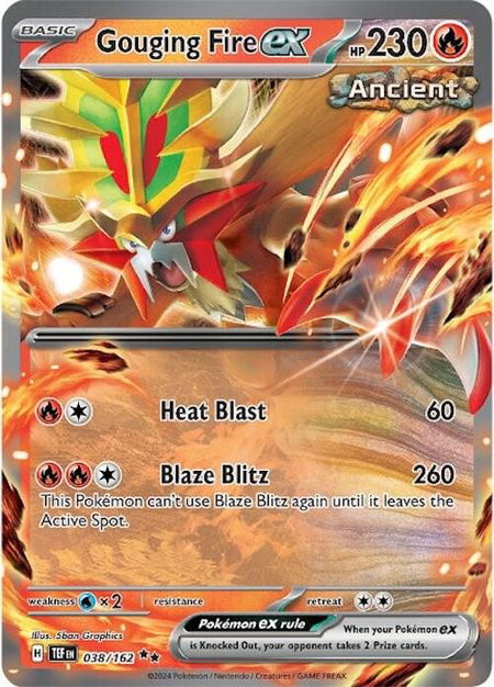 Gouging Fire ex - 038/162 - SV05: Temporal Forces Pokémon trading card