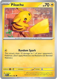 Pikachu - SV05: Temporal Forces (TEF) #051/162 - Common Pokémon Trading Card