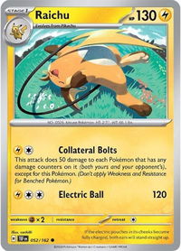 Raichu - SV05: Temporal Forces (TEF) #052/162 - Common Pokémon Trading Card