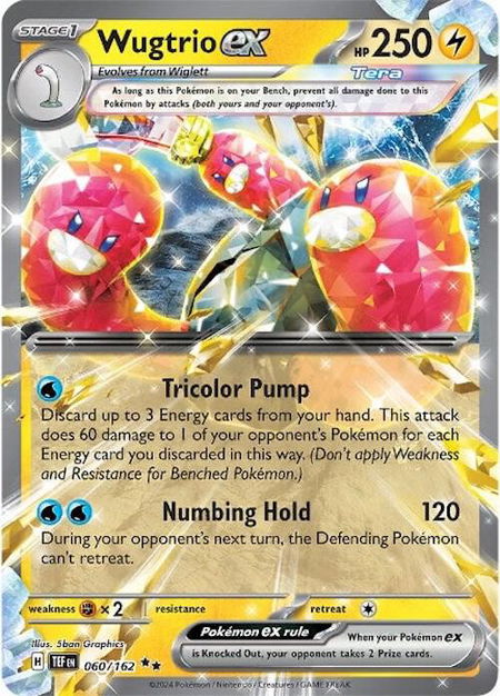Wugtrio ex - 060/162 - SV05: Temporal Forces Pokémon trading card