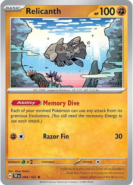 Relicanth - 084/162 - SV05: Temporal Forces Pokémon trading card