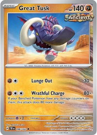 Great Tusk - 096/162 - SV05: Temporal Forces (TEF) #096/162 - Uncommon Pokémon Trading Card