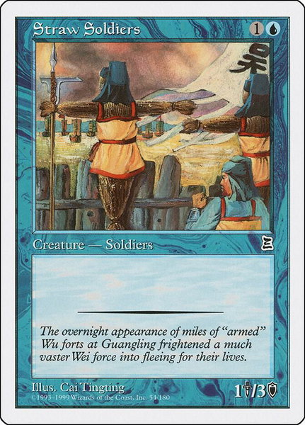 Straw Soldiers - Portal Three Kingdoms Magic: The Gathering trading card