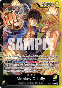 Monkey.D.Luffy (003) - Ultra Deck: The Three Brothers (ST-13) #ST13-003 - Leader One Piece Trading Card
