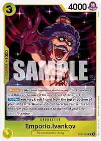Emporio.Ivankov - Ultra Deck: The Three Brothers (ST-13) #ST13-005 - Rare One Piece Trading Card