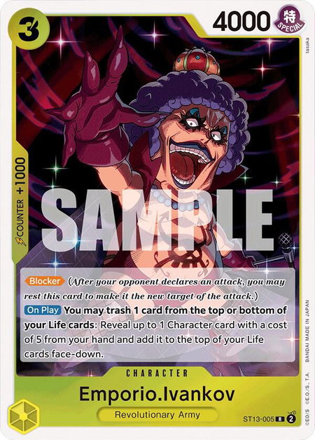 Emporio.Ivankov trading card from Ultra Deck: The Three Brothers Emporio.Ivankov - Ultra Deck: The Three Brothers One Piece trading card