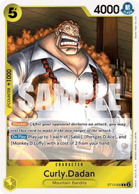 Curly.Dadan - Ultra Deck: The Three Brothers (ST-13) #ST13-006 - Common One Piece Trading Card