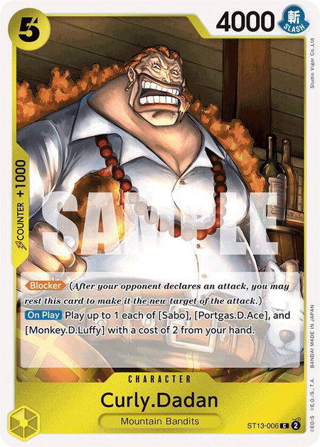 Curly.Dadan - Ultra Deck: The Three Brothers One Piece trading card