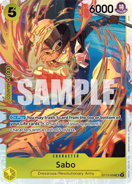 Sabo (008) - Ultra Deck: The Three Brothers One Piece trading card