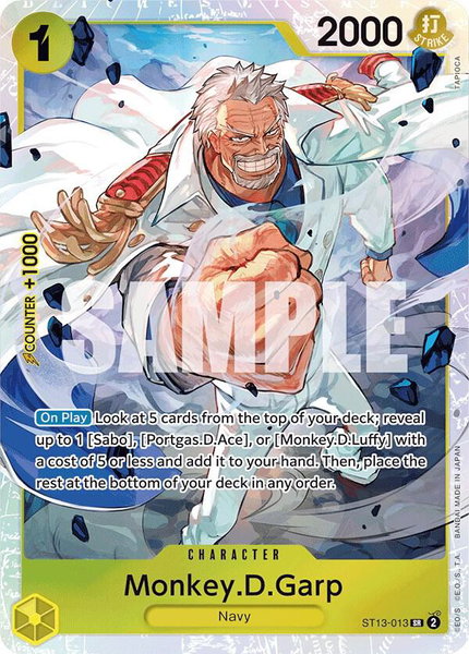 Monkey.D.Garp - Ultra Deck: The Three Brothers One Piece trading card