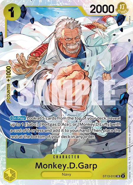 Monkey.D.Garp trading card from Ultra Deck: The Three Brothers Monkey.D.Garp - Ultra Deck: The Three Brothers One Piece trading card