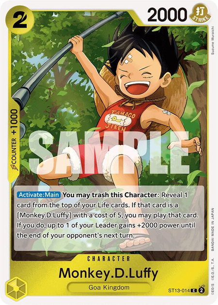Monkey.D.Luffy (014) - Ultra Deck: The Three Brothers One Piece trading card
