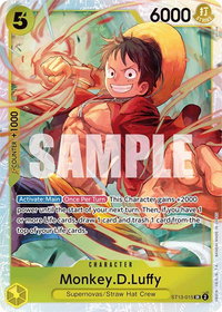 Monkey.D.Luffy (015) - Ultra Deck: The Three Brothers (ST-13) #ST13-015 - Super Rare One Piece Trading Card