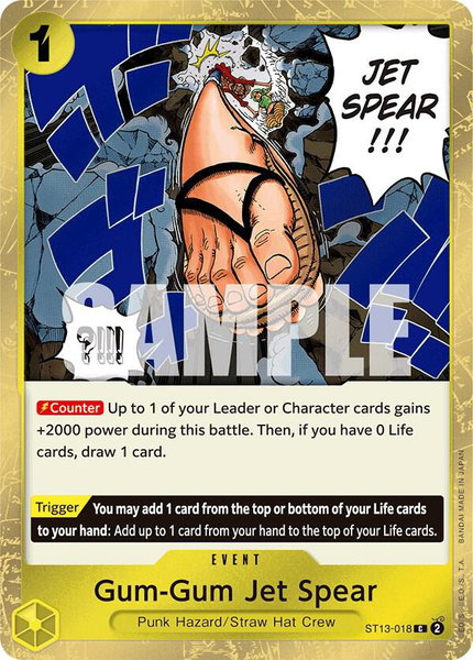 Gum-Gum Jet Spear - Ultra Deck: The Three Brothers One Piece trading card