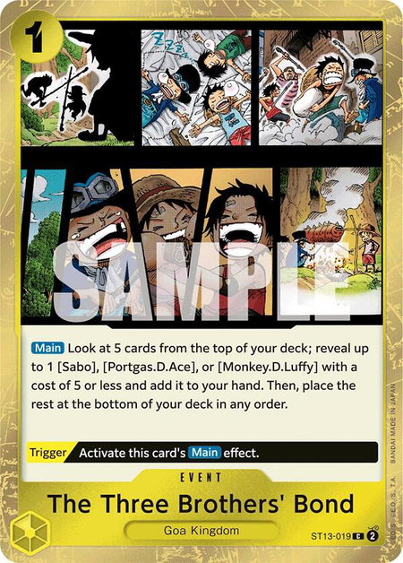 The Three Brothers' Bond - Ultra Deck: The Three Brothers One Piece trading card