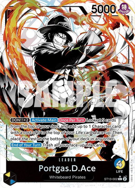Portgas.D.Ace (002) (Parallel) - Ultra Deck: The Three Brothers One Piece trading card