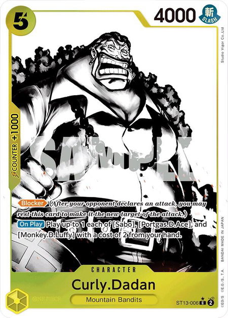 Curly.Dadan (Parallel) - Ultra Deck: The Three Brothers One Piece trading card