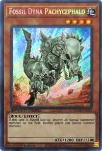 Fossil Dyna Pachycephalo (Secret Rare) - Speed Duel GX: Midterm Destruction (SGX4) #SGX4-END02 - Secret Rare YuGiOh Trading Card