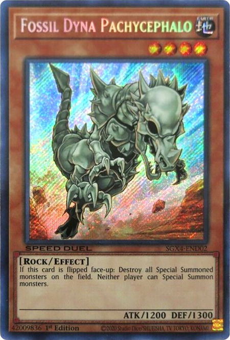 Fossil Dyna Pachycephalo (Secret Rare) - Speed Duel GX: Midterm Destruction YuGiOh trading card
