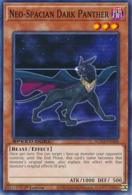Neo-Spacian Dark Panther - Speed Duel GX: Midterm Destruction YuGiOh trading card