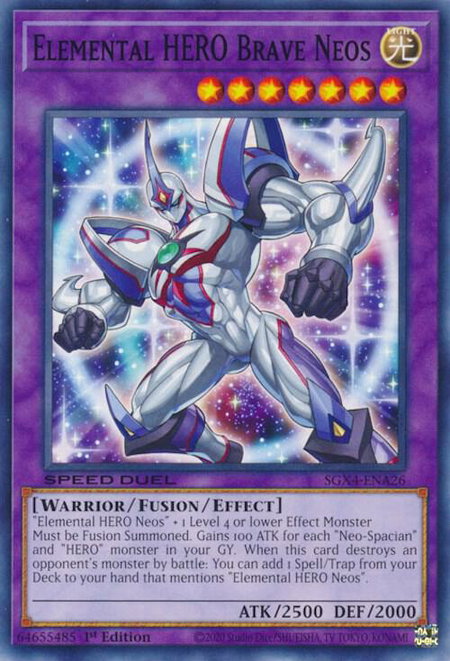 Elemental HERO Brave Neos - Speed Duel GX: Midterm Destruction YuGiOh trading card