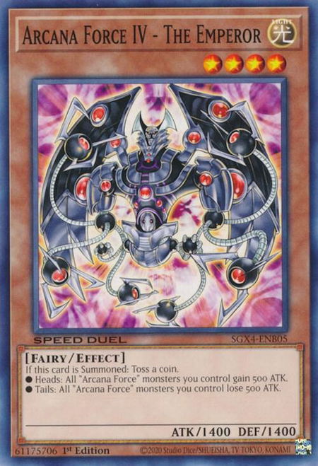 Arcana Force IV - The Emperor - Speed Duel GX: Midterm Destruction YuGiOh trading card