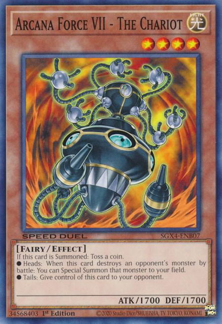 Arcana Force VII - The Chariot - Speed Duel GX: Midterm Destruction YuGiOh trading card
