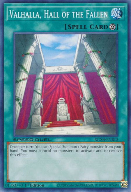 Valhalla, Hall of the Fallen - Speed Duel GX: Midterm Destruction YuGiOh trading card