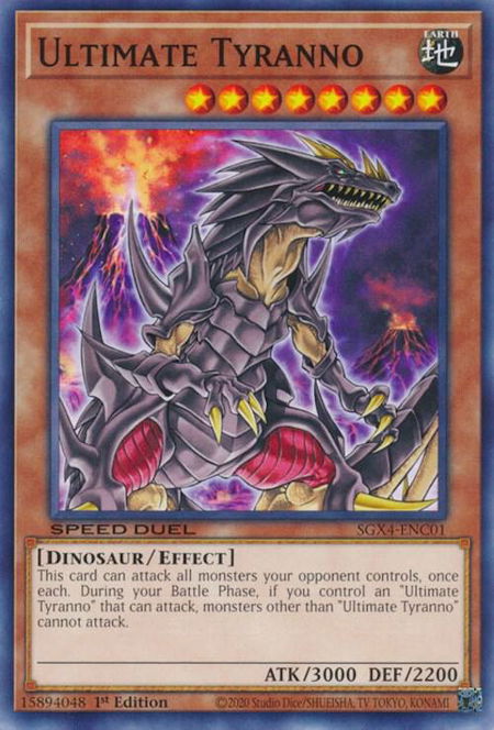 Ultimate Tyranno trading card from Speed Duel GX: Midterm Destruction Ultimate Tyranno - Speed Duel GX: Midterm Destruction YuGiOh trading card