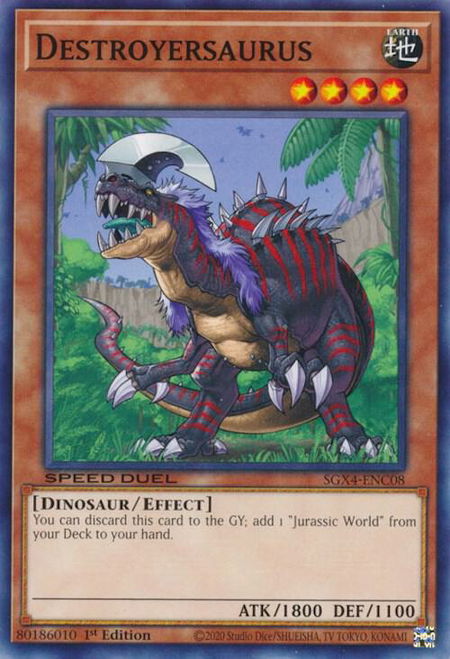 Destroyersaurus - Speed Duel GX: Midterm Destruction YuGiOh trading card