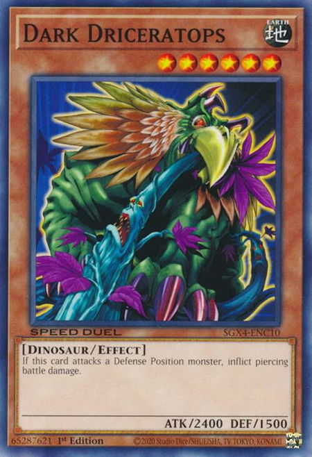 Dark Driceratops - Speed Duel GX: Midterm Destruction YuGiOh trading card