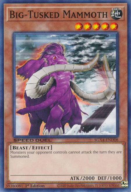 Big-Tusked Mammoth trading card from Speed Duel GX: Midterm Destruction Big-Tusked Mammoth - Speed Duel GX: Midterm Destruction YuGiOh trading card