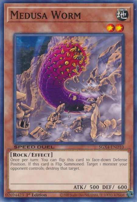 Medusa Worm trading card from Speed Duel GX: Midterm Destruction Medusa Worm - Speed Duel GX: Midterm Destruction YuGiOh trading card