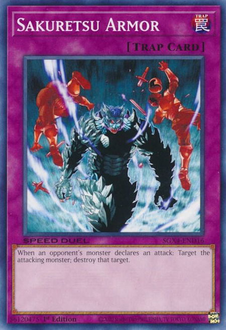 Sakuretsu Armor trading card from Speed Duel GX: Midterm Destruction Sakuretsu Armor - Speed Duel GX: Midterm Destruction YuGiOh trading card