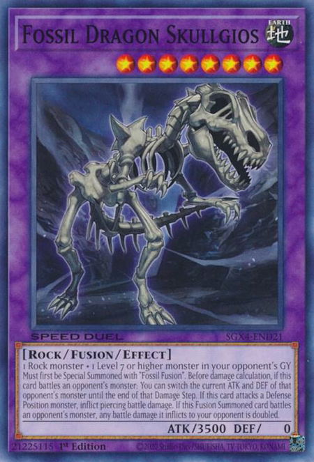 Fossil Dragon Skullgios trading card from Speed Duel GX: Midterm Destruction Fossil Dragon Skullgios - Speed Duel GX: Midterm Destruction YuGiOh trading card