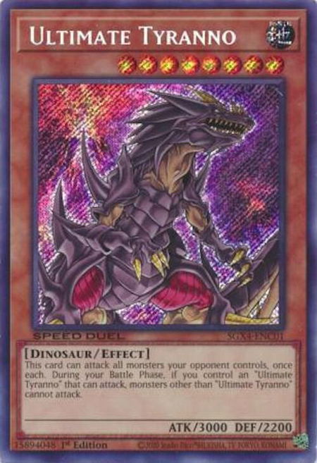 Ultimate Tyranno (Secret Rare) - Speed Duel GX: Midterm Destruction YuGiOh trading card