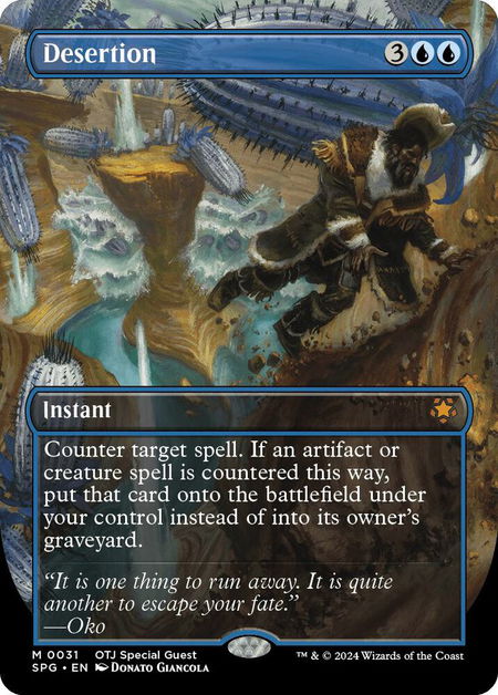 Desertion (Borderless) - Special Guests Magic: The Gathering trading card