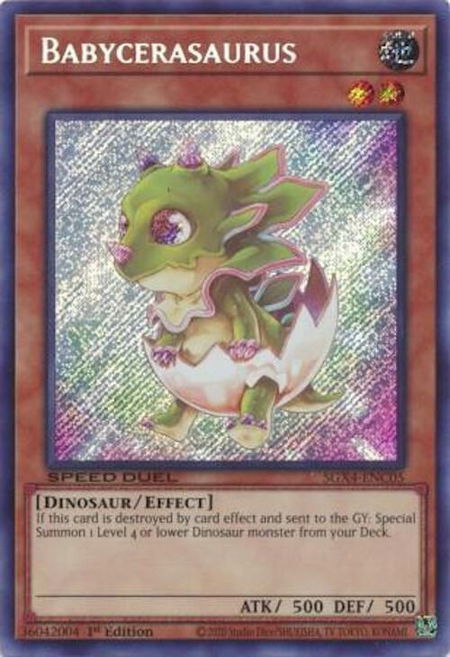 Babycerasaurus (Secret Rare) - Speed Duel GX: Midterm Destruction YuGiOh trading card