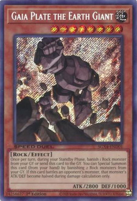 Gaia Plate the Earth Giant (Secret Rare) - Speed Duel GX: Midterm Destruction YuGiOh trading card
