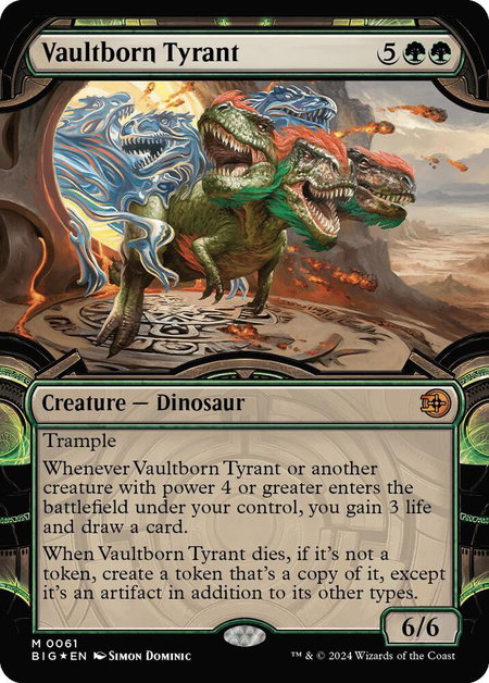 Vaultborn Tyrant (Showcase) (Raised Foil) - Outlaws of Thunder Junction: The Big Score Magic: The Gathering trading card