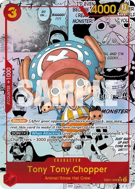 Tony Tony.Chopper (Alternate Art) (Manga) trading card from Extra Booster: Memorial Collection Tony Tony.Chopper (Alternate Art) (Manga) - Extra Booster: Memorial Collection One Piece trading card