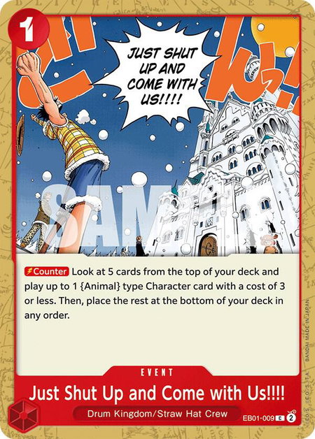 Just Shut Up and Come with Us!!!! - Extra Booster: Memorial Collection One Piece trading card
