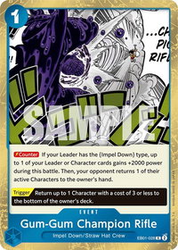 Gum-Gum Champion Rifle - Extra Booster: Memorial Collection (EB-01) #EB01-028 - Rare One Piece Trading Card
