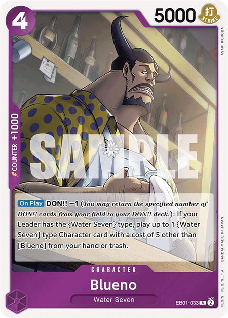 Blueno (033) trading card from Extra Booster: Memorial Collection Blueno (033) - Extra Booster: Memorial Collection One Piece trading card