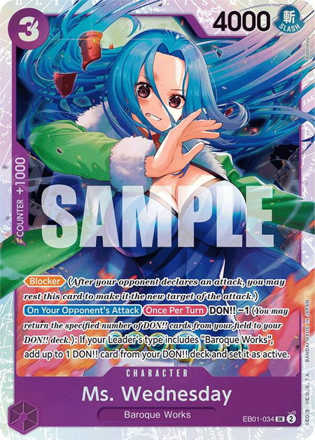 Ms. Wednesday trading card from Extra Booster: Memorial Collection Ms. Wednesday - Extra Booster: Memorial Collection One Piece trading card