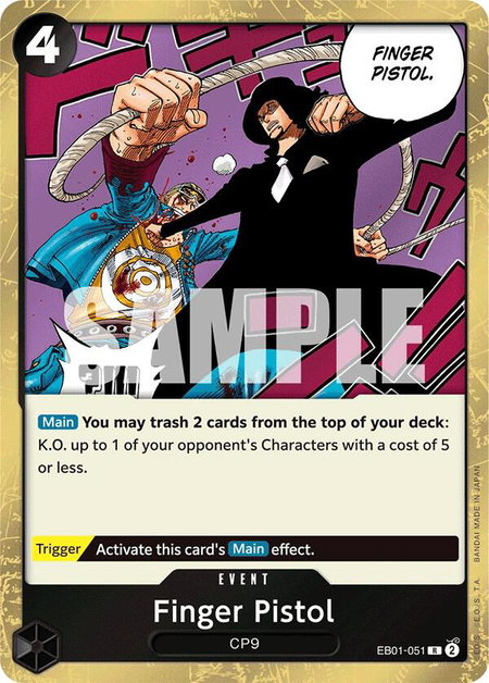 Finger Pistol - Extra Booster: Memorial Collection One Piece trading card
